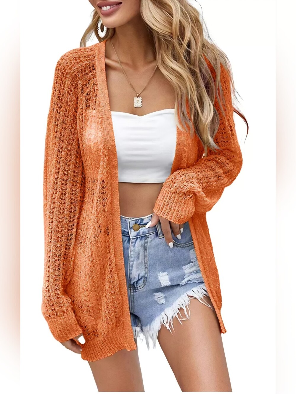Summer Knit Open Front Cardigan